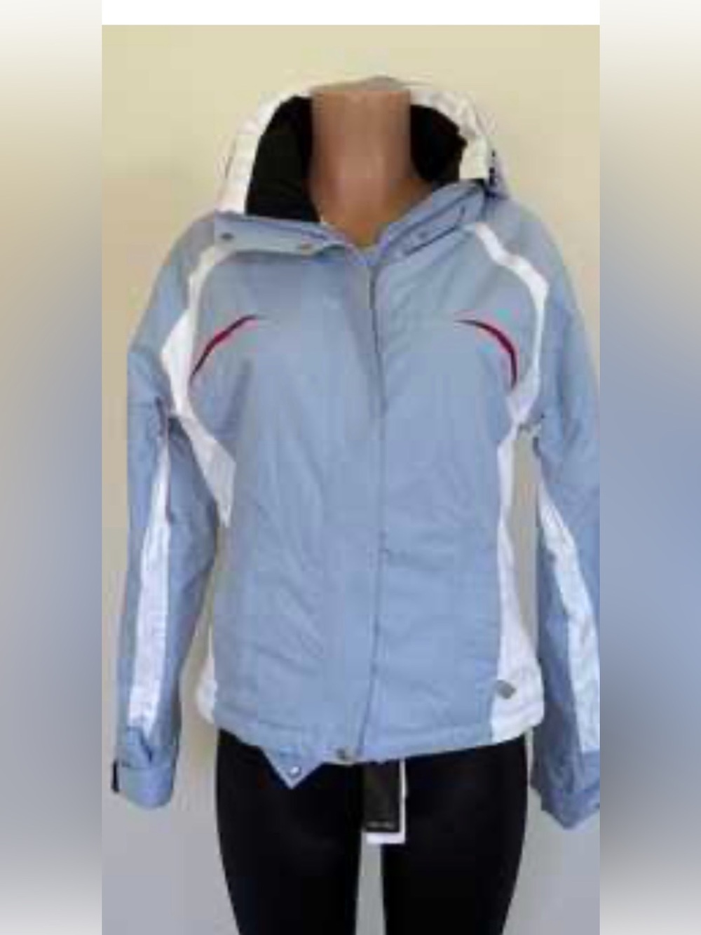 NILS Luxury Ski Jacket with Light Blue and White with Red Accents